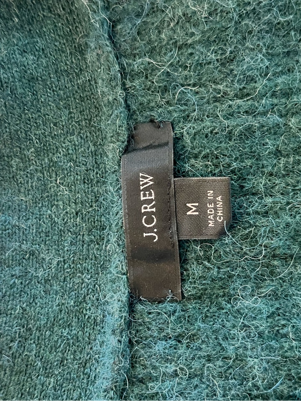J. Crew Teal Green V-Neck Button-Up Cardigan alpaca and wool size medium - Picture 2 of 6